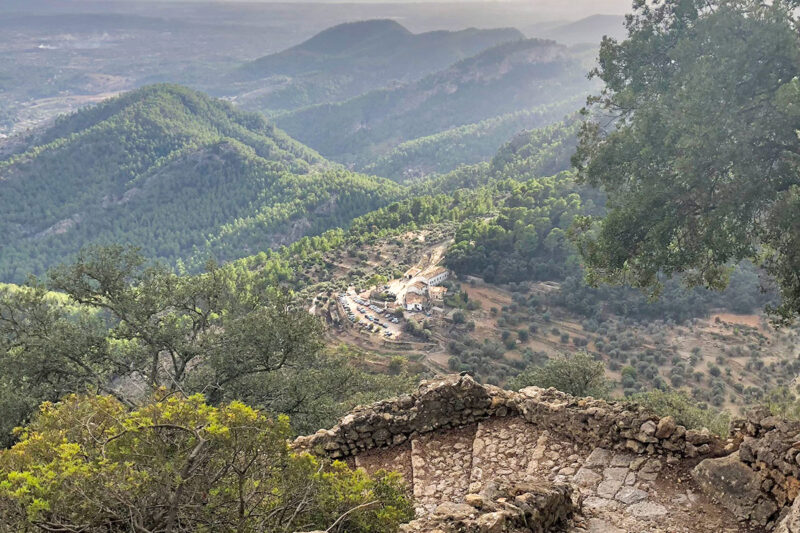 Views from Alaro castle walk to es verger restaurant